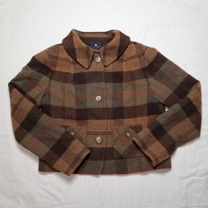 Dark Academia Plaid Brown Blazer*